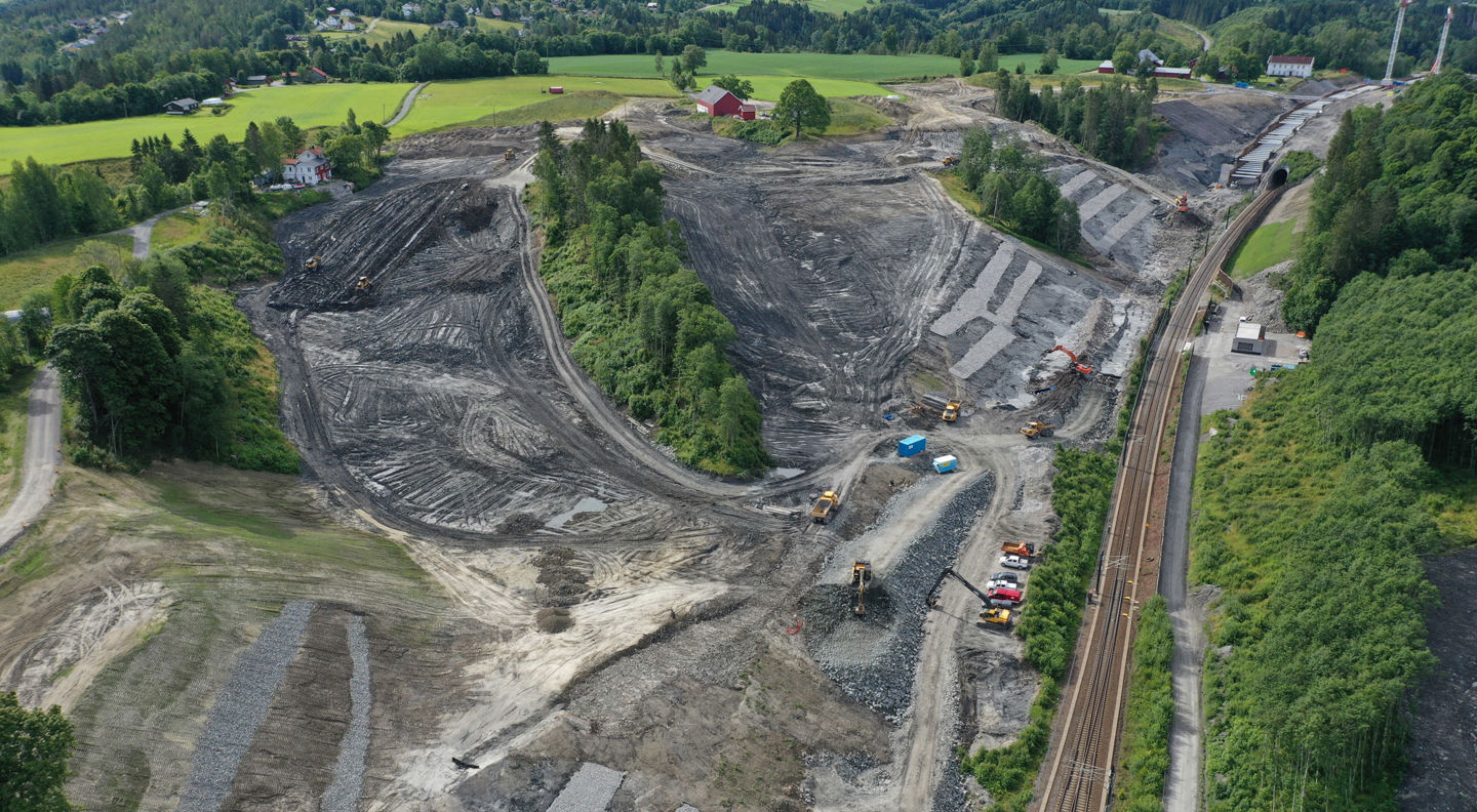 Skæring for ny jernbane